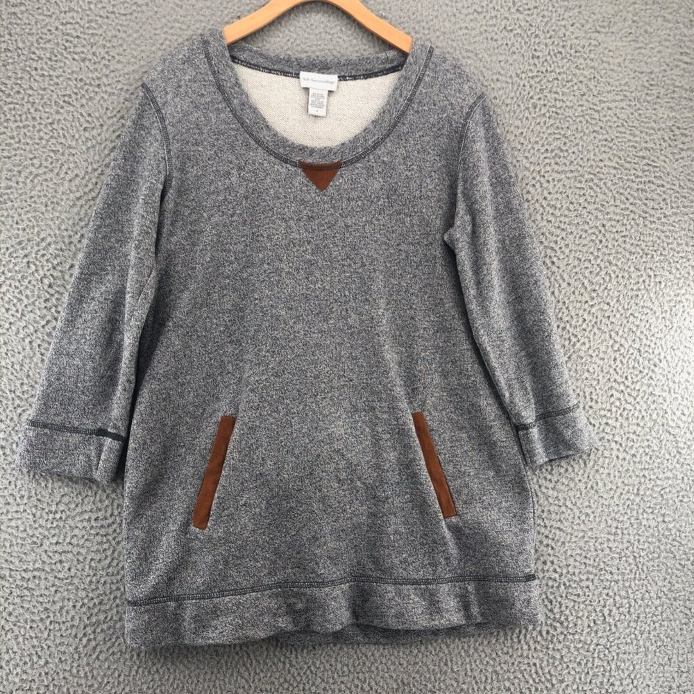 Soft Surroundings Sweatshirt Womens Extra Small Weekender Gray Pockets Pullover